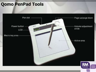 Qomo PenPad Features  Built-in LCD indicator panel