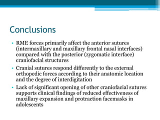Inclusion criteria
• Quantitative data on the immediate effect of RME assessed by CBCT or CT
Exclusion criteria
• Surgical treatment and/or surgery in combination with RME
• Papers on syndromic or medically compromised patients
Final article count: 10
 