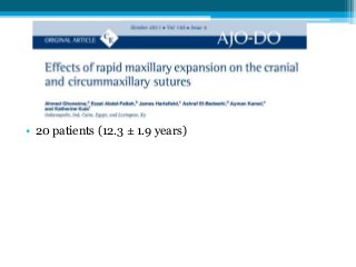 • 20 patients (12.3 ± 1.9 years)
 
