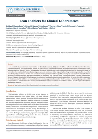 Lean Enablers for Clinical Laboratories | PDF