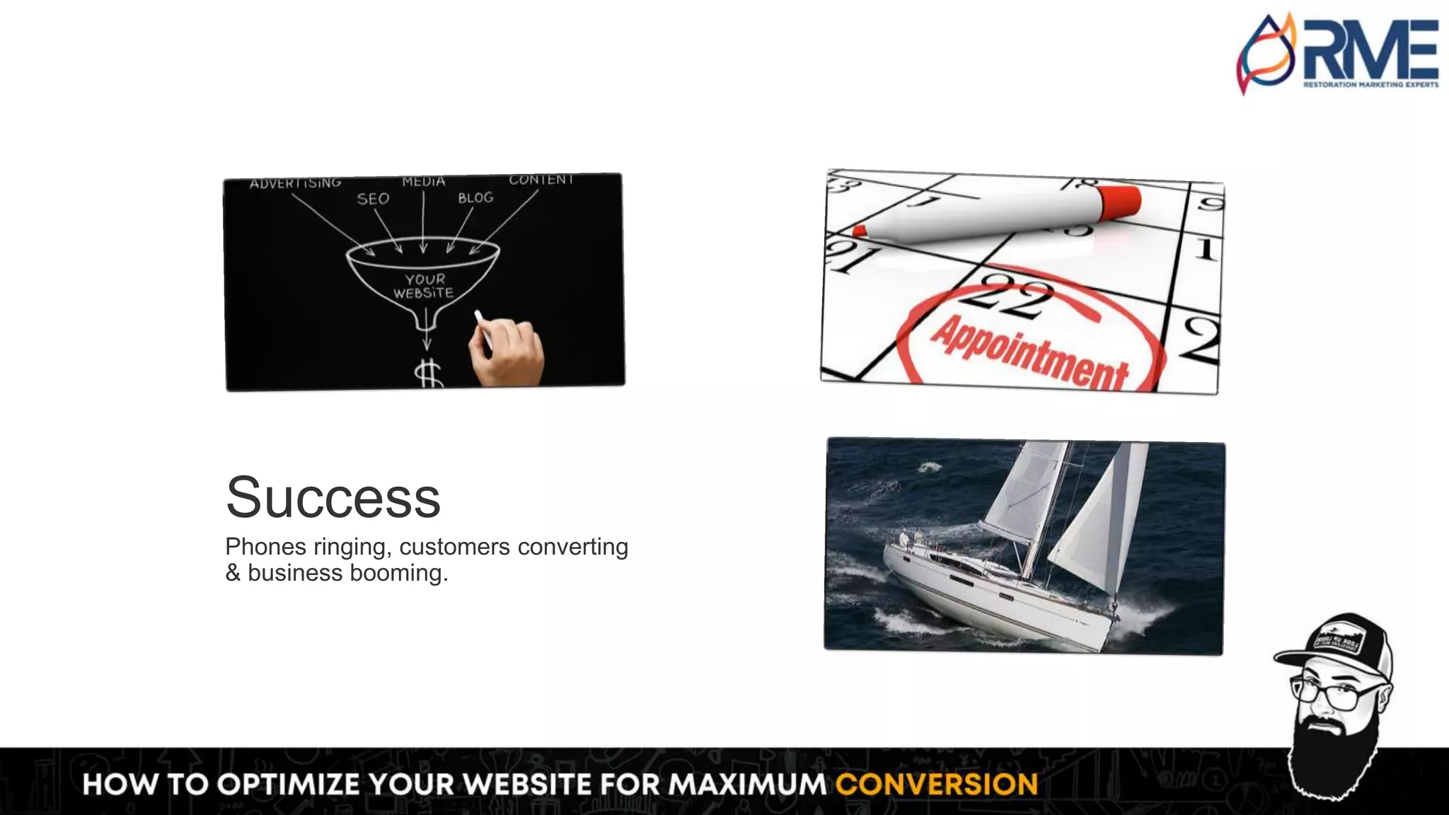 Success
Phones ringing, customers converting
& business booming.
 