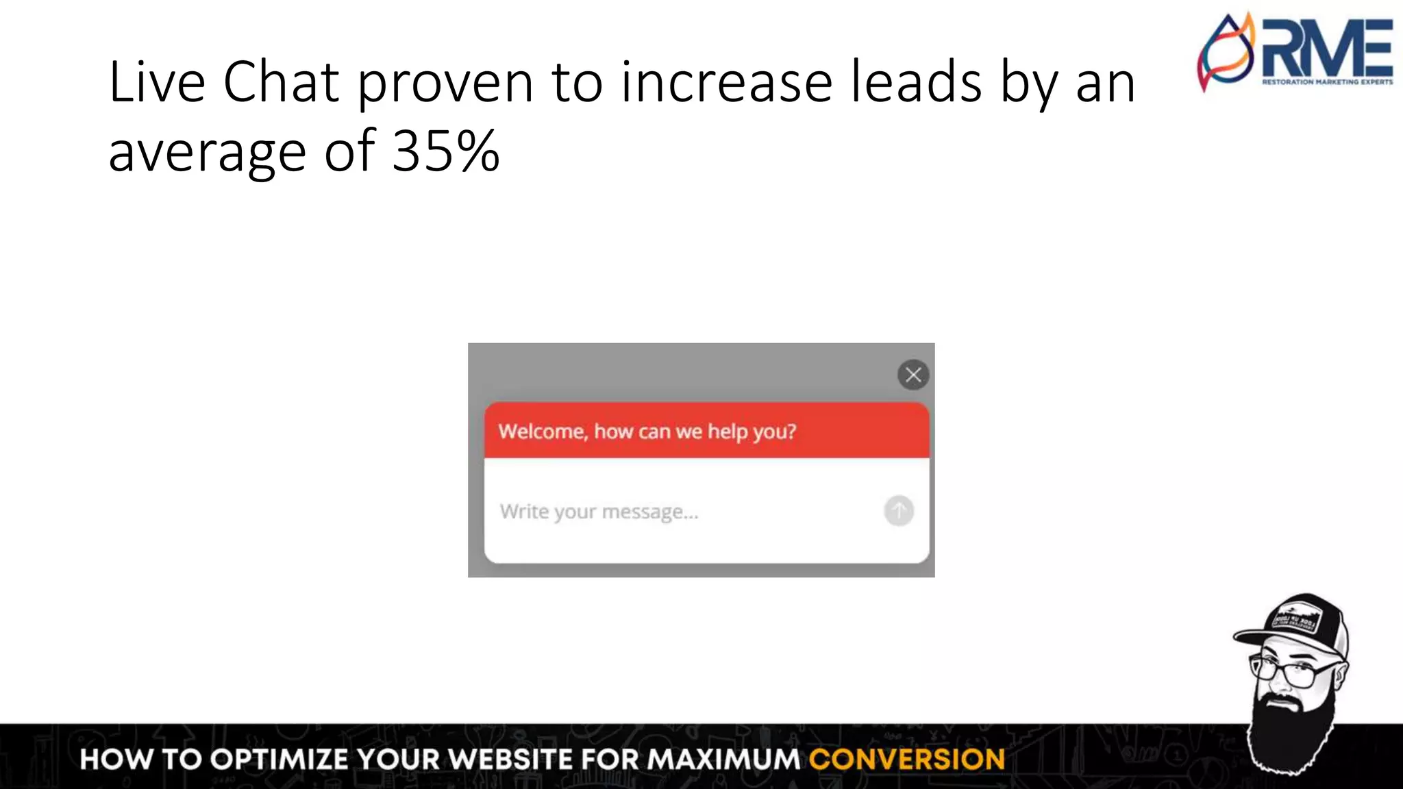 Live Chat proven to increase leads by an
average of 35%
 