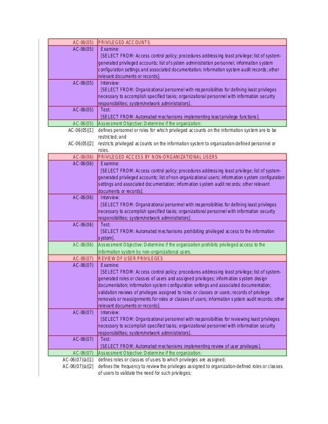 Risk Management Framework RMF STEP 4 Access Security Controls NI 