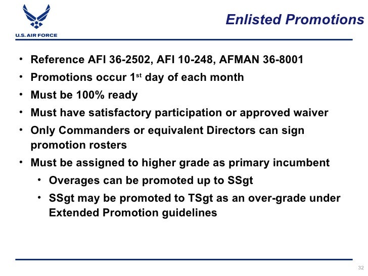 Air Force Reserve Promotion Chart
