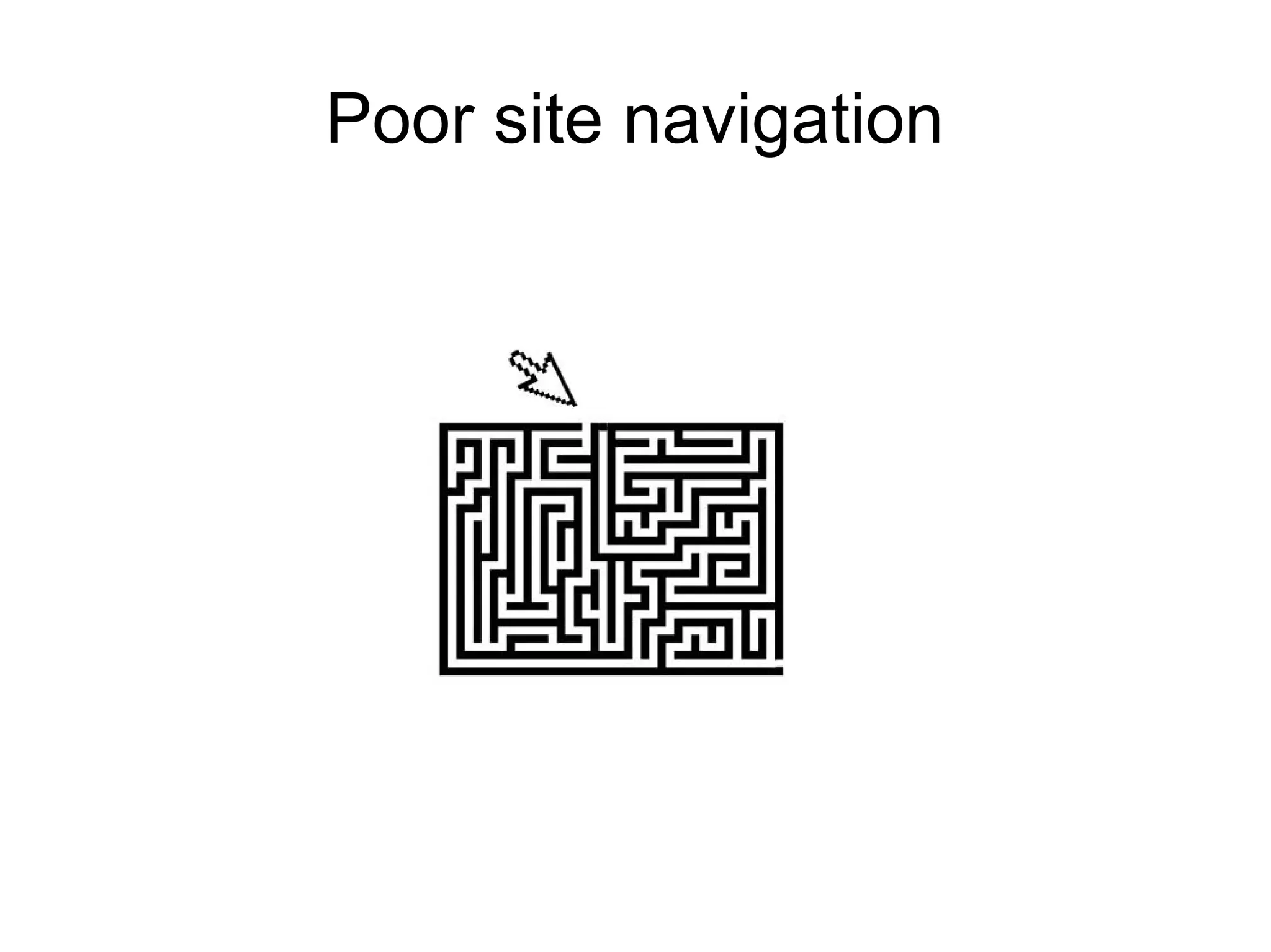 Poor site navigation
 