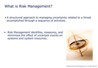 Structured Risk Approach Risk Management: A Holistic Organizational Approach | PPT