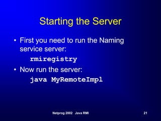 Remote Method Invocation