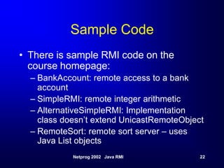Remote Method Invocation
