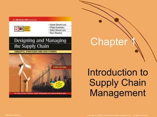 McGraw-Hill/Irwin Copyright © 2008 by The McGraw-Hill Companies, Inc. All rights reserved.
Chapter 1
Introduction to
Supply Chain
Management
 