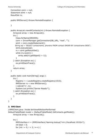 RMI Java Programming Lab Manual 2019 | PDF