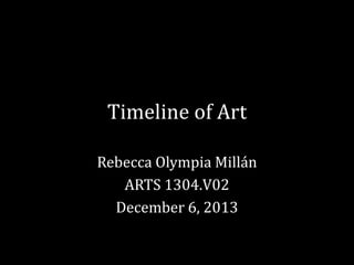 Timeline of Art
Rebecca Olympia Millán
ARTS 1304.V02
December 6, 2013

 