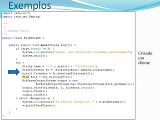 ExemplosCriando um cliente