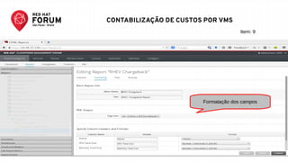 RED HAT FORUM SÃO PAULO - SET 25
Formatação dos campos
Item: 9
CONTABILIZAÇÃO DE CUSTOS POR VMS
 
