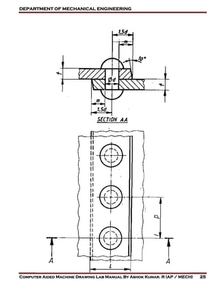 DEPARTMENT OF MECHANICAL ENGINEERING
Computer Aided Machine Drawing Lab Manual By Ashok Kumar. R (AP / MECH) 25
 
