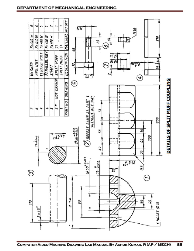 COMPUTER AIDED MACHINE DRAWING LAB MANUAL PDF