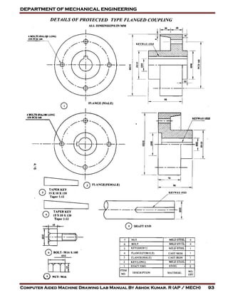 DEPARTMENT OF MECHANICAL ENGINEERING
Computer Aided Machine Drawing Lab Manual By Ashok Kumar. R (AP / MECH) 93
 