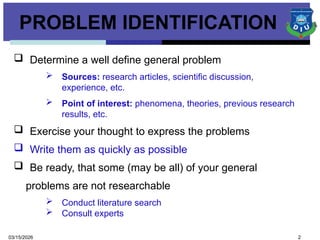 Comprehensive Guide to Research Design and Problem Identification in ...