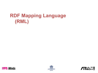 RDF Mapping Language
(RML)
 
