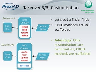 Takeover 1/3: Overview<br />User cantake over scaffoldedelements<br />The over takenelementisthenmaterialized in the input...