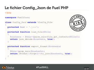 Le fichier Config_Json de Fuel PHP




                #FuelRMLL
                                     20/29
 