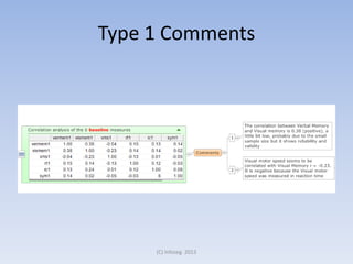 Type 1 Comments

(C) Infoseg 2013

 
