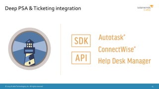 © 2015 N-able Technologies, Inc. All rights reserved. 25
®
®
Deep PSA &Ticketing integration
 