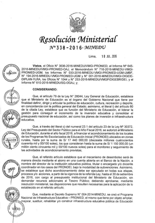 Rm n° 338 2016-minedu aprobar la norma tecnica y el listado de pronoei