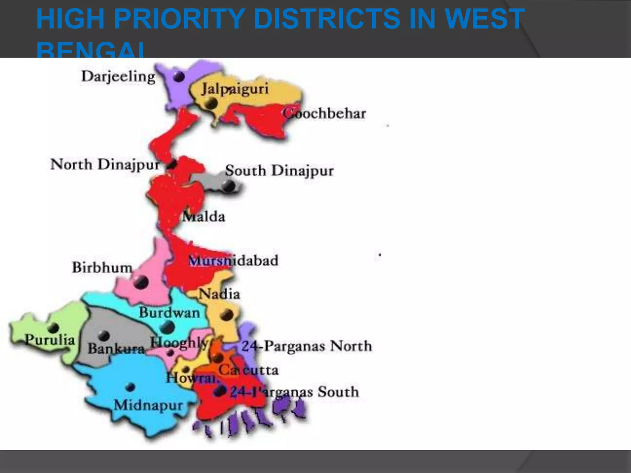 HIGH PRIORITY DISTRICTS IN WEST
BENGAL
 