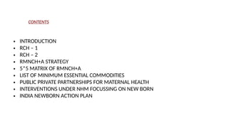 Rmh Matrix RMNCH+A-RK ( Reproductive, Maternal, Newborn, Child & Adolescent health ...