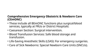 Comprehensive Overview of Essential and Emergency Obstetric Care ...