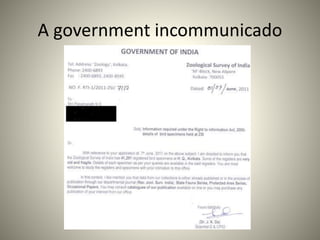 A government incommunicado
 