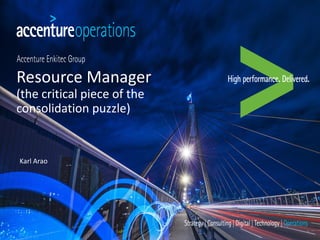 Resource Manager
(the critical piece of the
consolidation puzzle)
Karl Arao
 