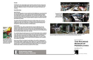 Overview

                                           The following three visitor experience diagram options map the main components of the visitor experience to the
                                           site plan. These components include facility orientation, subject orientation, audio-visual elements, exhibit themes,
                                           and visitor flow. Mapping these components to the site plan provides a visual synopsis of their adjacencies and
                                           relationships.

                                           General Observations

                                           Approach/Impression
                                           The current museum signage does not convey to potential visitors that the building houses a museum about railroads                                  The grand scale of the rolling
                                           with a spectacular collection. There is a need for signing that combine three-dimensional elements and graphics,                                     stock halls easily creates the
                                           which strongly identifies the museum and encourages people to stop. These elements should include a variety of                                          feel of a train station -- a
                                           sizes from those that are visible from the road and from across the street to others that are visible from the parking                              feeling that can be amplified
                                                                                                                                                                                              with new interpretive exhibits.
                                           lot and along the pathway into the museum. The elements should hint at experiences to be had at the museum and
                                           build anticipation and excitement.

                                           This excitement should extend into the lobby area where visitors are asked to purchase a ticket. In the current
                                           arrangement, once visitors enter the lobby, there is no enticement to purchase a ticket because they cannot see
                                           anything beyond the lobby. Visitors should be able to see something of interest beyond the ticketing point that
                                           encourages them to spend their money and hints at a worthwhile experience.

                                           Facility Orientation
                                           Because the museum is large, complex, and includes both interior and exterior exhibit elements, clear and
                                           comprehensive facility orientation is vital from the moment of arrival. Facility orientation should occur at the
                                           parking lots, along the pathway into the museum, and in the museum entry lobby. Wayfinding signage at decision
                                           points that include the parking lot, along the path, in the lobby, in the rolling stock hall, and in the rolling stock yard
                                           will work with facility orientation to make a visitor's choices clear.

                                           The current lobby ticketing and orientation sequences do not work well. The desk attendant is hard to see behind the
                                           counter. Visitors who utilize the restrooms before purchasing a ticket can easily slip past the attendant and into the        The 1915 streetscape in the west rolling stock hall. The passenger cars here, as well as the immersive structures in the streetscape, present excellent
                                           museum without paying. Large groups often create a bottleneck in the lobby, making it hard for individual or                  opportunities for engaging visitors by taking them back in time to a train station setting with dramatic interpretation of subject matter.
                                           smaller groups of visitors to get past. Relocating and redesigning the ticketing counter to act as more of a control
                                           point for visitors will help ameliorate these issues. Groups can be led into the multipurpose room for orientation to
One of the many activites for kids
                                           avoid a bottleneck at the ticket desk.
inside Stewart Junction, also known as
Kidspace. One idea is to spread some       Because museum staff did not favor utilizing the overhead walkway on the second floor as a beginning point for
of these activities--as the coal loading   facility and subject orientation, the following visitor experience diagrams focus on a ground-level organization. The
activity does now--out to other points     size of the rolling stock hall is potentially intimidating and the random layout of rolling stock and crossover points is
within the interpretive exhibits.
                                           confusing for visitors. To avoid this, the central spine through the rolling stock hall can serve as a central point for
                                           facility and subject orientation from which visitors can proceed into the isles to explore.




                                                             EXISTING MUSEUM & ENVIRONS
                                                             OVERVIEW and GENERAL OBSERVATIONS
 