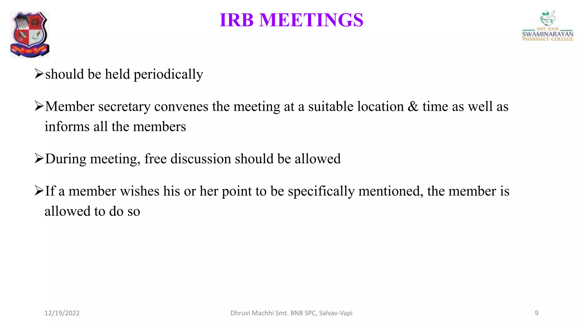IBR, ICMR, Ethical Issues & Sch. Y | PPT