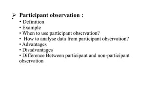 Observational procedures in Research methodology | PPTX