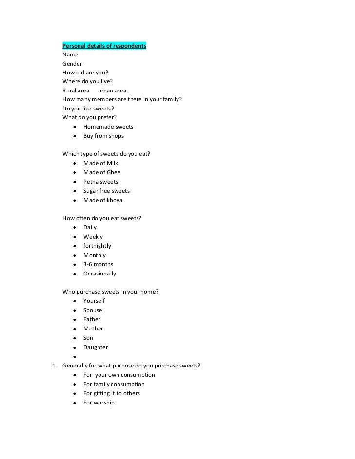 Research Methodology, Questionnaire(Beta version)