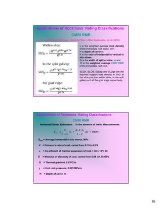 Rock mass classification or rock mass rating of rock materials in civil ...