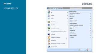 MÓDULOS
LOGIN E MÓDULOS
 