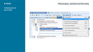 PROCESSO, EDITAR ESTRUTURA
FORMATAÇÃO DE
RELATÓRIO
 