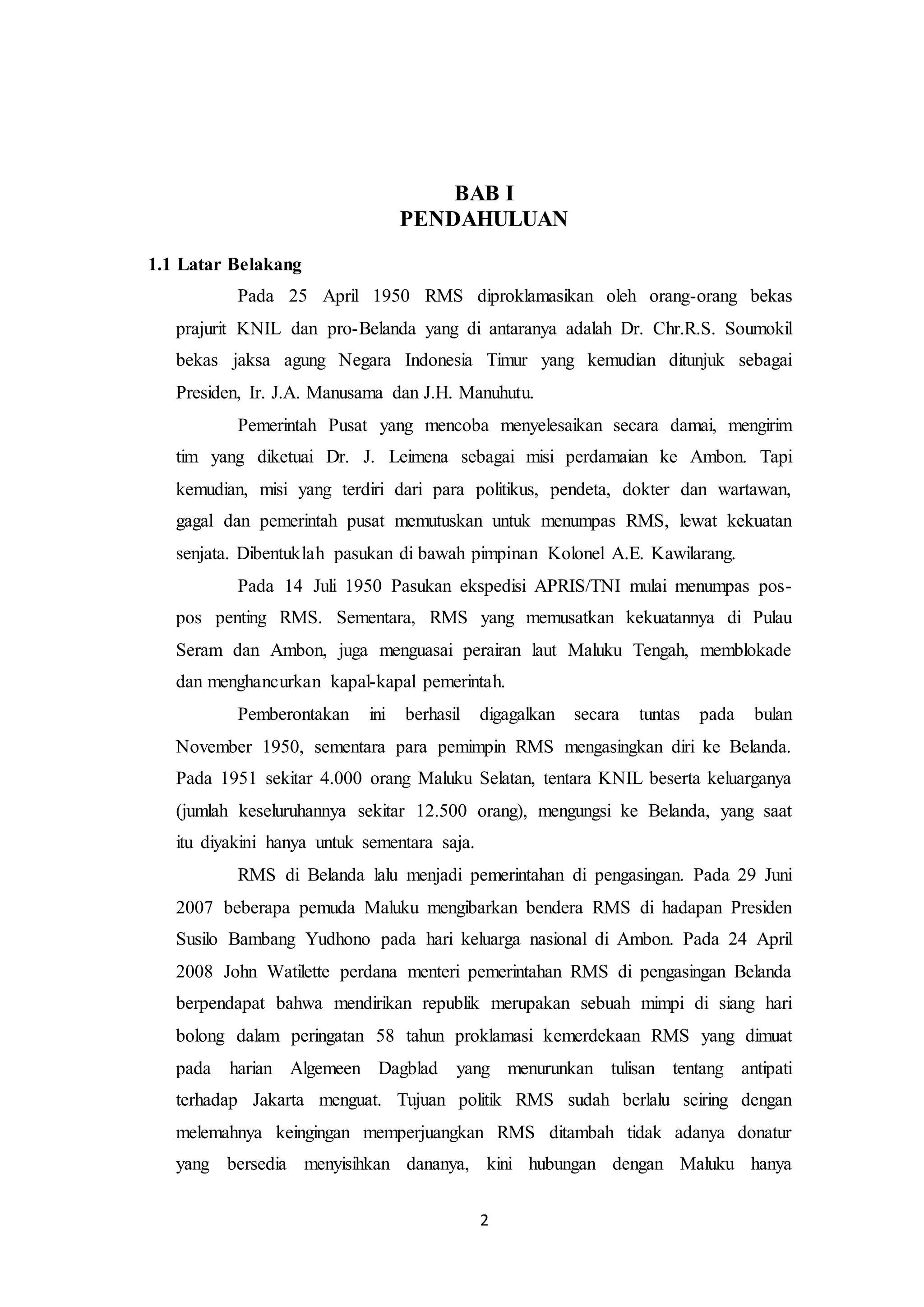 Republik Maluku Selatan | DOCX