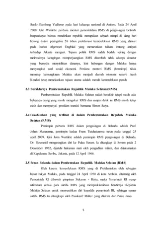 Tujuan Rms Republik Maluku Selatan | DOCX