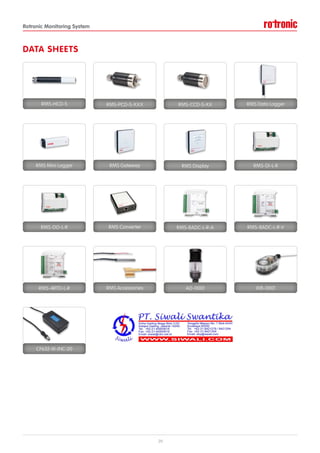 Rotronic Monitoring System
DATA SHEETS
20
RMS Data Logger
RMS Data Logger
RMS Gateway
RMS Gateway
RMS Mini Logger
RMS Mini Logger
RMS Converter
RMS Converter RMS-8ADC-L-R-A
RMS-8ADC-L-R-A
RMS-PCD-S-XXX
RMS-PCD-S-XXX RMS-CCD-S-XX
RMS-CCD-S-XX
RMS Display
RMS Display RMS-DI-L-R
RMS-DI-L-R
RMS-DO-L-R
RMS-DO-L-R RMS-8ADC-L-R-V
RMS-8ADC-L-R-V
RMS-4RTD-L-R
RMS-4RTD-L-R
CF632-W-INC-20
CF632-W-INC-20
AD-0001
AD-0001 WB-0001
WB-0001
RMS Accessories
RMS Accessories
RMS-HCD-S
RMS-HCD-S
 