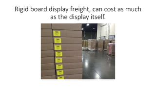 Rigid board display freight, can cost as much
as the display itself.
 