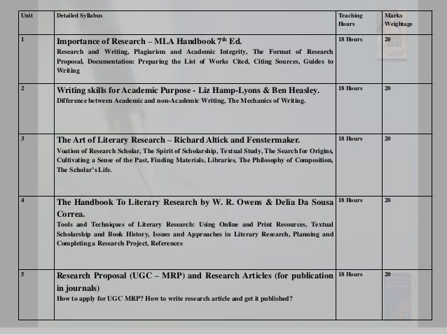 Mrp research proposal