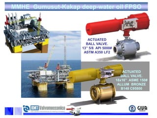MMHE  Gumusut-Kakap deep-water oil FPSOACTUATED BALL VALVE. 13” 5/8  API 5000#ASTM A350 LF2ACTUATED BALL VALVE. 18x16”  ASME 150#ALLUMBRONZEB148 C95800