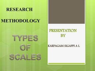PRESENTATION
BY
KARPAGAM SIGAPPI A L
RESEARCH
METHODOLOGY
 