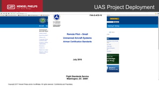 Copyright 2017 Hensel Phelps and/or its affiliates. All rights reserved. Confidential and Proprietary.
UAS Project Deployment
 