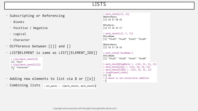 R DATA STRUCTURES 2 | PPTX