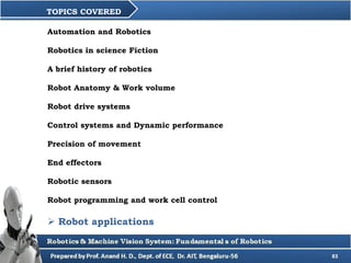 Fundamentals of Robotics and Machine Vision System | PDF