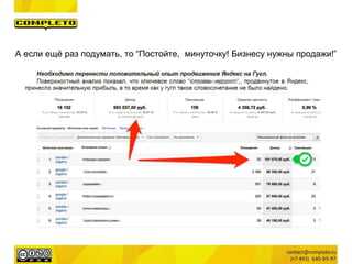 А если ещё раз подумать, то “Постойте, минуточку! Бизнесу нужны продажи!”
 